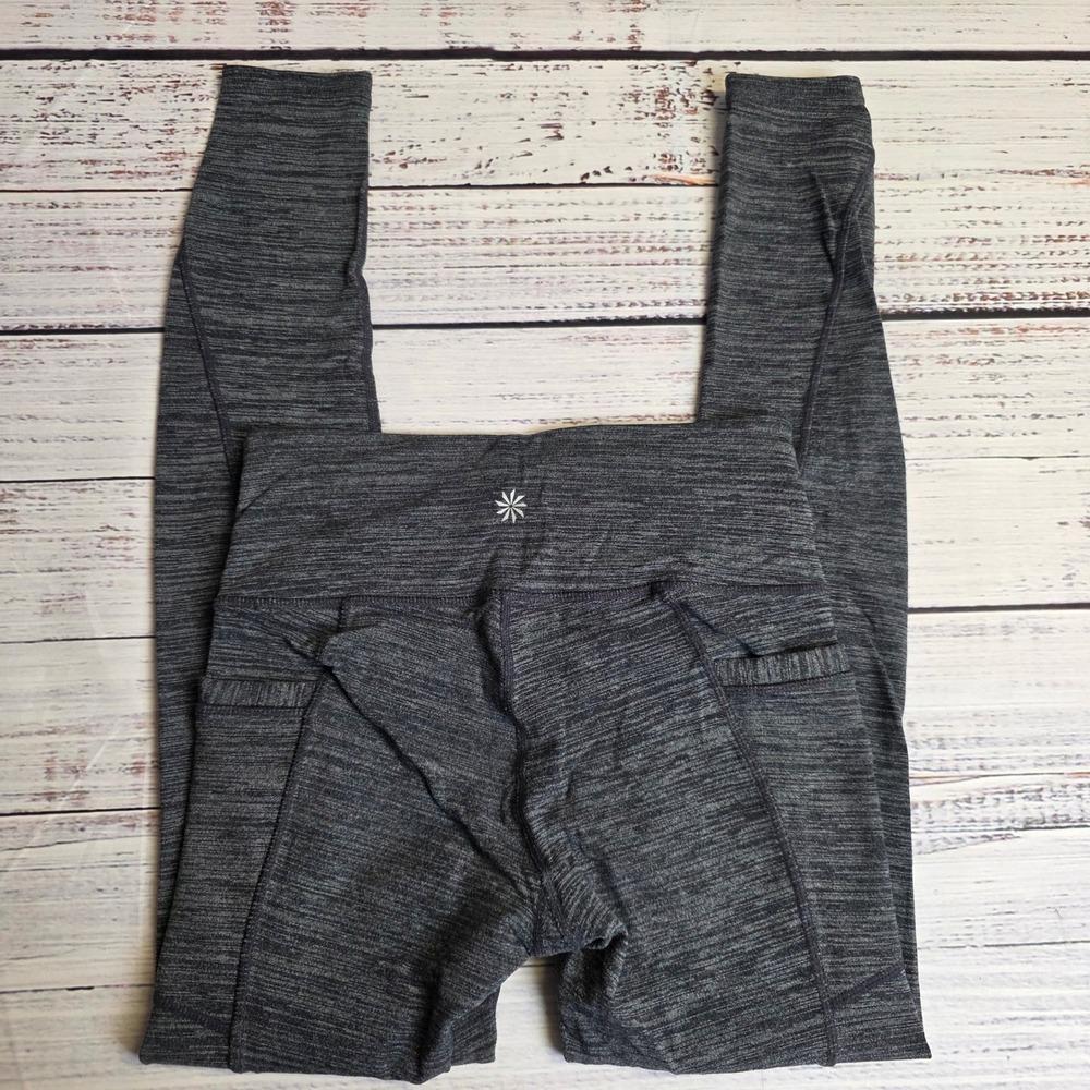 Athleta Chaturanga To Town Tight Leggings Gray Space Dye High Rise XS‎ 479049-00